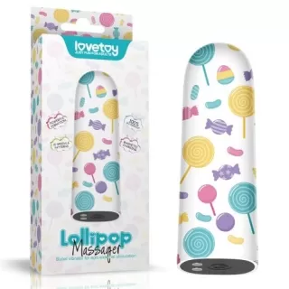 Мини-вибратор Rechargeable Lollipop Massager - 8,5 см белый 