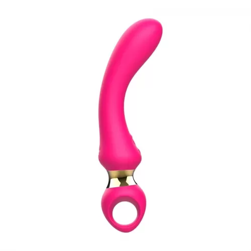 Розовый изогнутый вибромассажер Moon Vibrator - 21,1 см розовый 