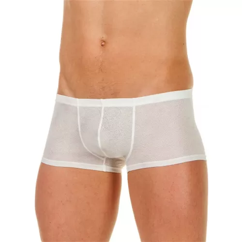 Мужские трусы-хипсы из ткани с текстурой в виде роз White Rose Boxer белый L