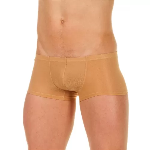 Бежевые трусы-хипсы с текстурой в виде роз на ткани Beige Rose Boxer бежевый M