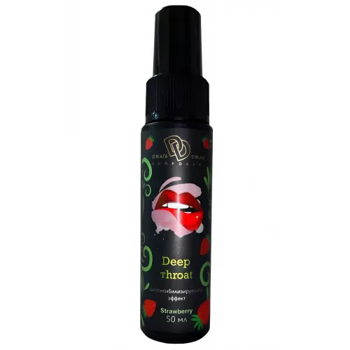 Спрей для горла Deep Throat с десенсибилизирующим эффектом и вкусом клубники - 50 мл  