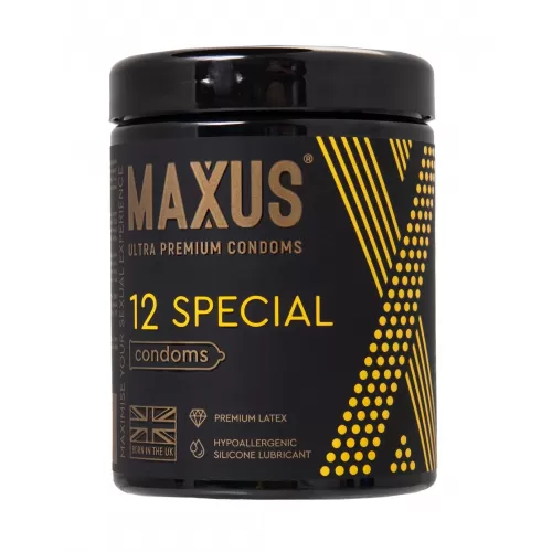 Презервативы с точками и рёбрами MAXUS Special - 12 шт  