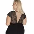 Сорочка plus size с короткими кружевными рукавчиками черный 6X