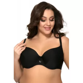 Однотонный купальный лиф plus size на косточках черный 90H