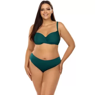 Элегантный раздельный купальник plus size цвета изумруда изумрудный 80H/40