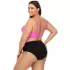 Розово-черный раздельный купальник plus size розовый с черным 95G/46