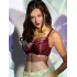 Бордовый бюстгальтер на косточках plus size с декоративными бретелями бордовый 100E