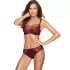 Бордовый бюстгальтер на косточках plus size с декоративными бретелями бордовый 100E