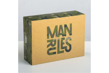 Складная коробка Man rules - 16 х 23 см.