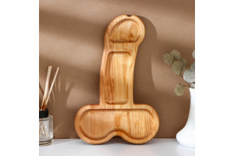 Деревянное блюдо для подачи в форме члена (32,5 х 20 х 1,7 см)