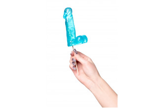 Голубой леденец в форме члена со вкусом блю кюрасао - 173 гр.