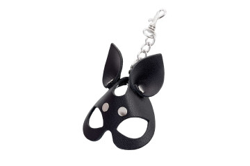 Кожаный брелок в виде маски кошки