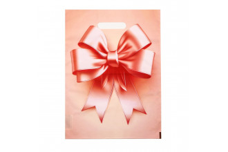 Пакет с принтом в виде банта с вырубной ручкой (30х40 см)