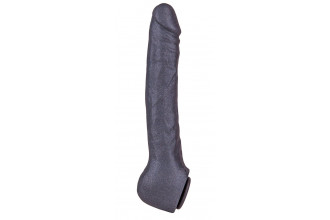 Чёрная фаллическая насадка BLACK BENT 3 - 22 см.