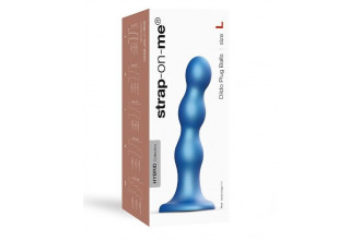 Голубая насадка Strap-On-Me Dildo Plug Balls size L