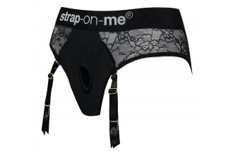 Черные трусики для насадок Diva Lingerie Harness - size L