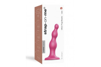 Розовая насадка Strap-On-Me Dildo Plug Beads size S