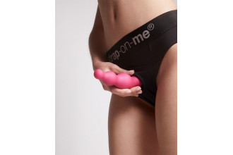 Розовая насадка Strap-On-Me Dildo Plug Beads size S