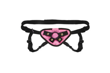 Черно-розовые плюшевые трусики для страпона
