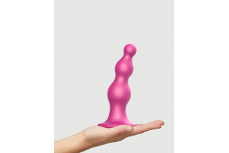 Розовая насадка Strap-On-Me Dildo Plug Beads size L