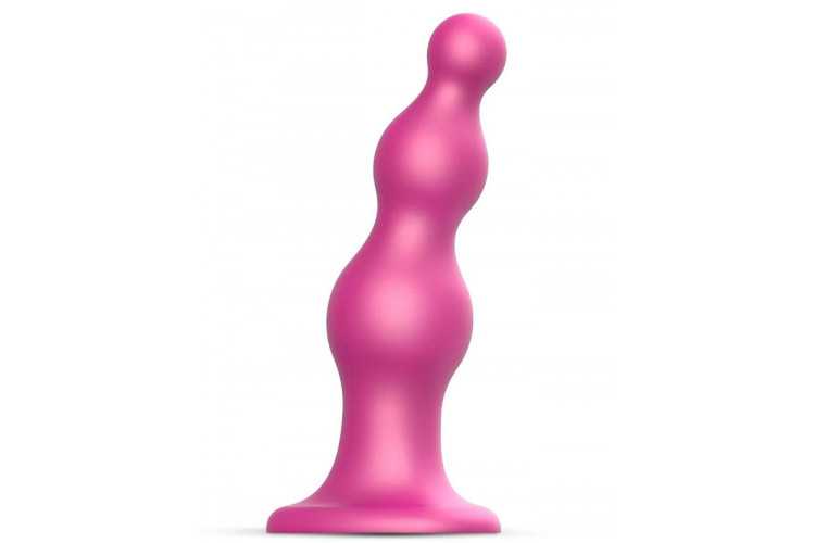 Розовая насадка Strap-On-Me Dildo Plug Beads size L