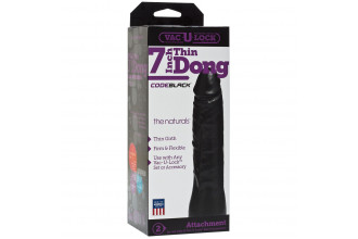 Насадка-фаллоимитатор для страпон-систем Vac-U-Lock CodeBlack 7 Inch Thin Dong - 18,3 см.