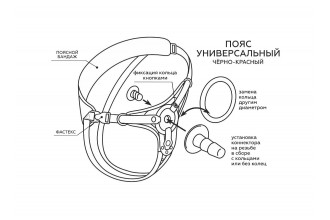 Красно-черные универсальные трусики с 2 способами крепления насадок