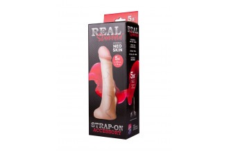 Реалистичная насадка с мошонкой REAL Standard - 18 см.