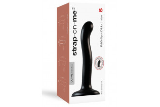 Черный фаллоимитатор-насадка Strap-On-Me P&G spot Dildo size S - 16,4 см.