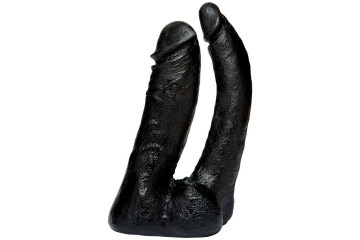 Черная насадка-фаллоимитатор для двойной стимуляции Double Penetrator - 16 см.