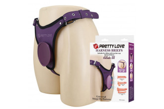 Фиолетовые трусики харнесс с платформой Caludio III