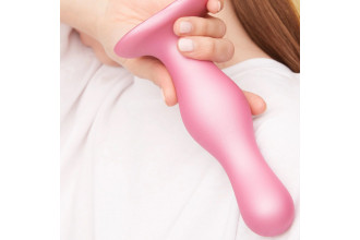 Розовая насадка Strap-On-Me Dildo Plug Curvy size M