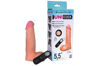 Фаллическая насадка Харнесс UNICOCK 5,5 с вибрацией - 17 см.