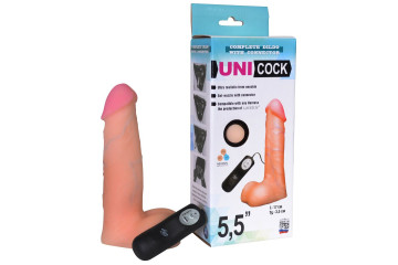 Фаллическая насадка Харнесс UNICOCK 5,5 с вибрацией - 17 см.