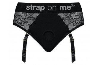 Черные трусики для насадок Diva Lingerie Harness - size S