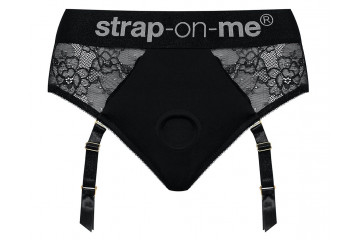 Черные трусики для насадок Diva Lingerie Harness - size S