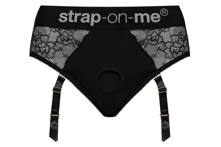 Черные трусики для насадок Diva Lingerie Harness - size S