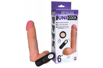 Фаллическая насадка Харнесс UNICOCK 6 с вибрацией - 18 см.