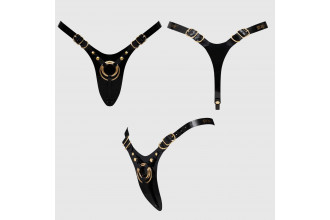 Черный пояс для фиксации насадок Strap-On-Me Leatherette Harness Fabulous Черный пояс для фиксации насадок Strap-On-Me Leatherette Harness Fabulous