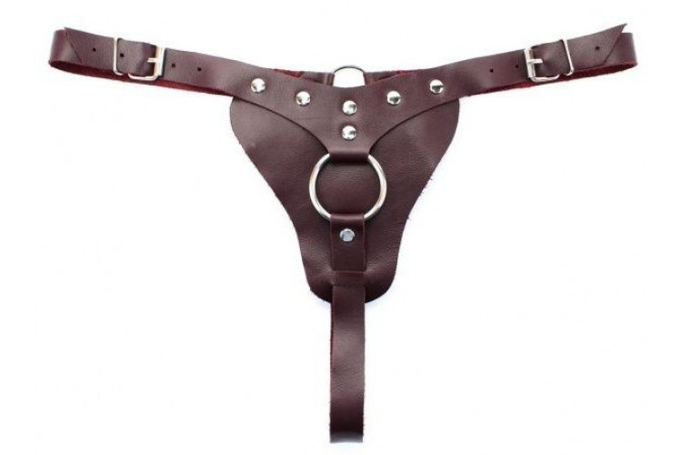 Бордовые трусики с кольцом для насадок Maroon Panties