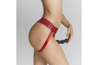 Красные трусики для фиксации насадок Strap-on-me Harness Lingerie Unique