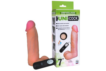 Фаллическая насадка Харнесс UNICOCK 7 с вибрацией - 19 см.