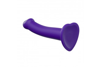 Фиолетовый фаллоимитатор-насадка Strap-On-Me Dildo Dual Density size M - 18 см.