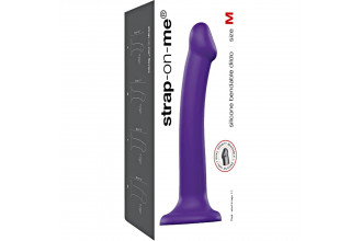 Фиолетовый фаллоимитатор-насадка Strap-On-Me Dildo Dual Density size M - 18 см.