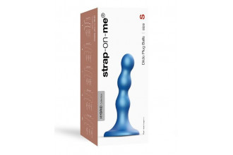 Голубая насадка Strap-On-Me Dildo Plug Balls size S