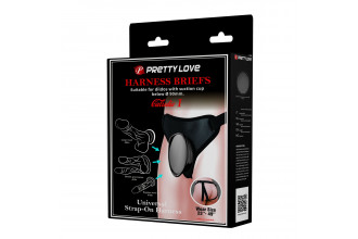 Черные трусики харнесс с платформой Caludio I