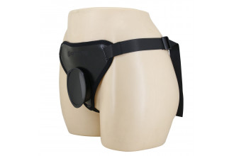 Черные трусики харнесс с платформой Caludio I