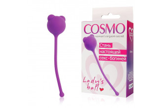 Фиолетовый вагинальный шарик с ушками Cosmo