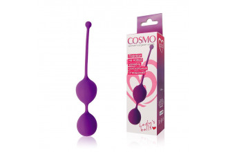 Фиолетовые двойные вагинальные шарики Cosmo с хвостиком для извлечения