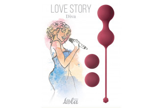 Набор бордовых вагинальных шариков Love Story Diva